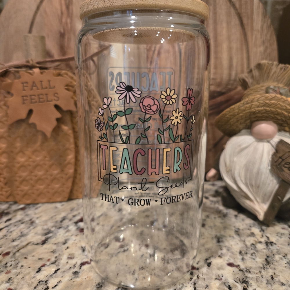 Glass Tumbler with Bamboo Lid